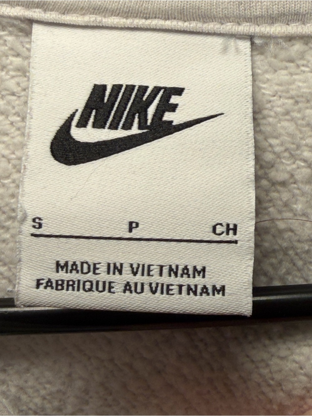 Nike Light Heather Gray Cropped Hoodie with Black Swoosh - Picture 4 of 6